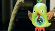Baby's green bird toy